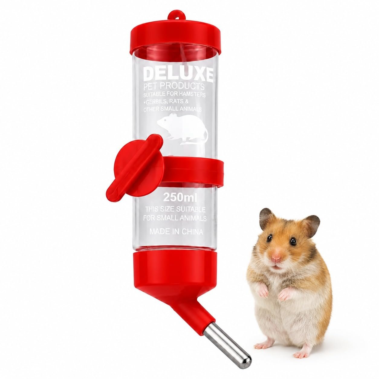PET FUN Mouse Drinking Bottle - Leak-Proof Water Feeder for Small Pets (Hamster, Mice, Rat, Squirrel, Guinea Pig, Parrot) - 2