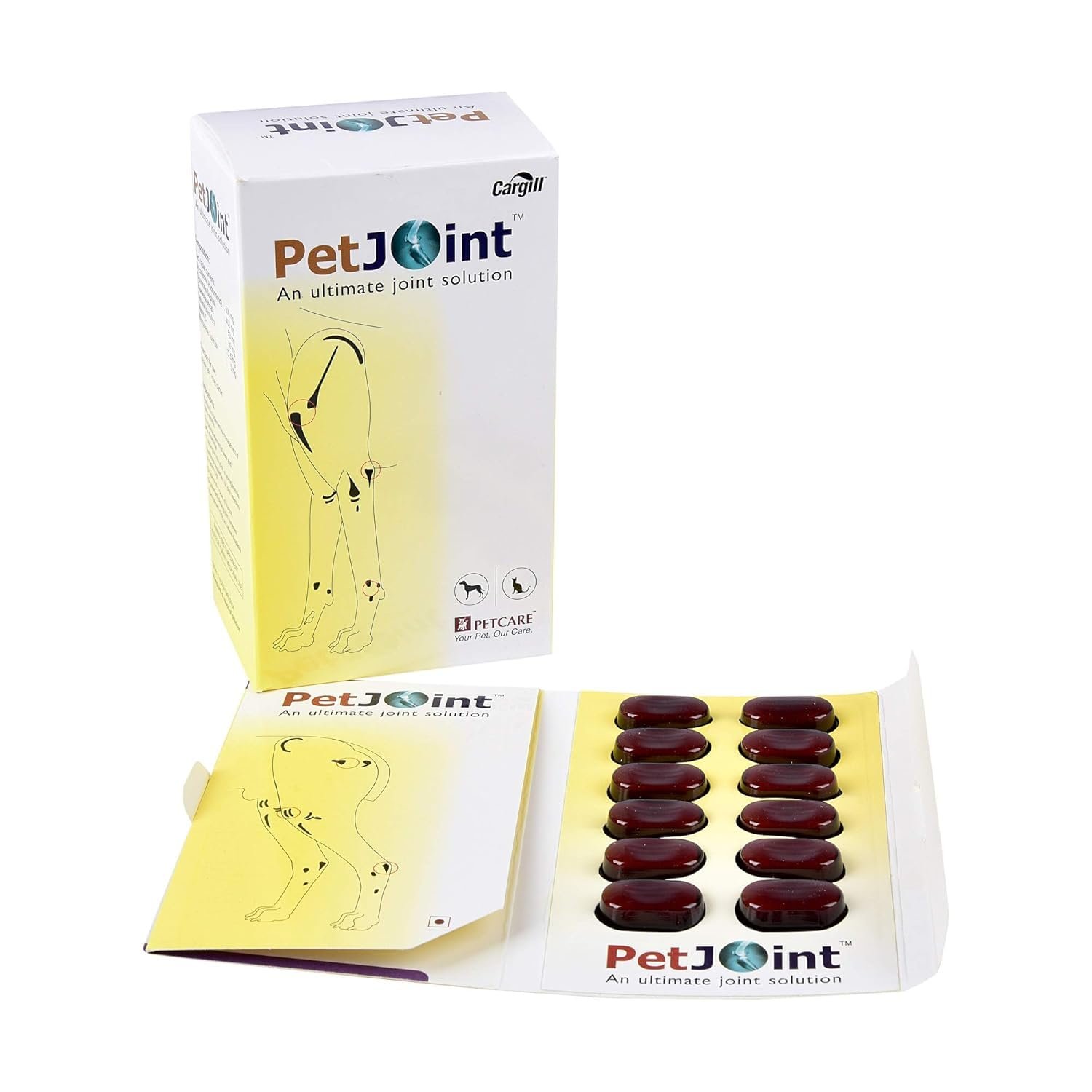 Petjoint Dog Hip and Joint Supplement Tablets with Glucosamine, Chondroitin, Boswellia, Withania, Vitamin C, Manganese, Suppo