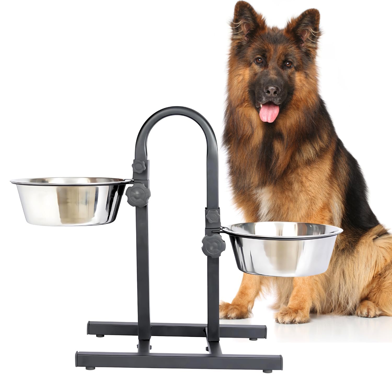 Pets Empire Double Diner Dog Bowl | Adjustable Elevated Pet Feeder Raised Dog Food Bowl | Dog Feeding Station H-Base Double B