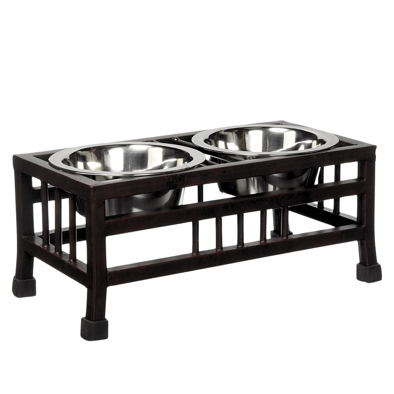 Pets Empire Pet Feeder for Dogs & Cats | Dog Bowl Stand for Dogs | Stainless Steel Food and Water Bowls with Iron Stand | Dog
