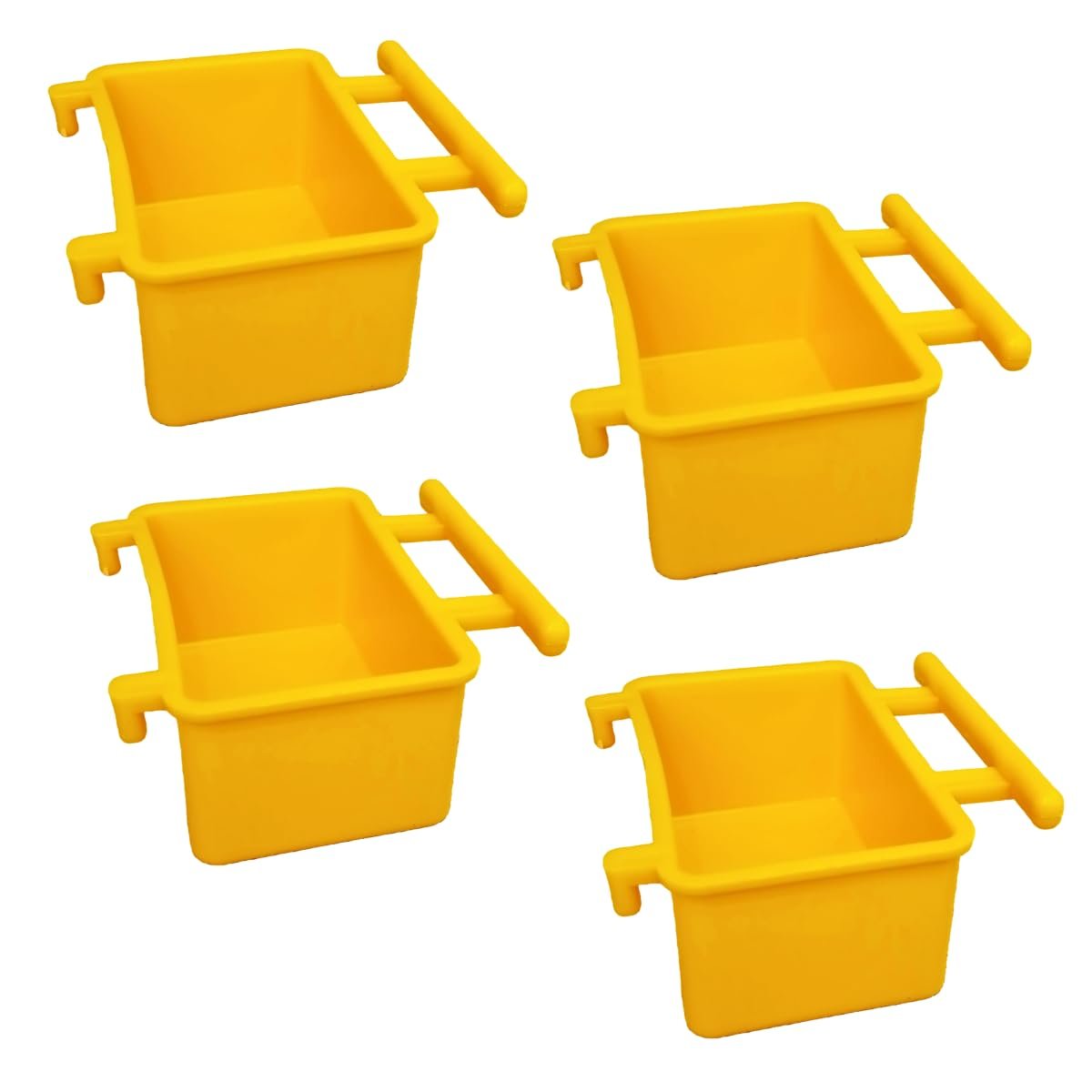 Pets Pro Small Size Bird Cage Food & Water Feeder Bowl, 100ml, 4 Pieces, Plastic Feeding or Drinking Cup for Budgies, Love Bi