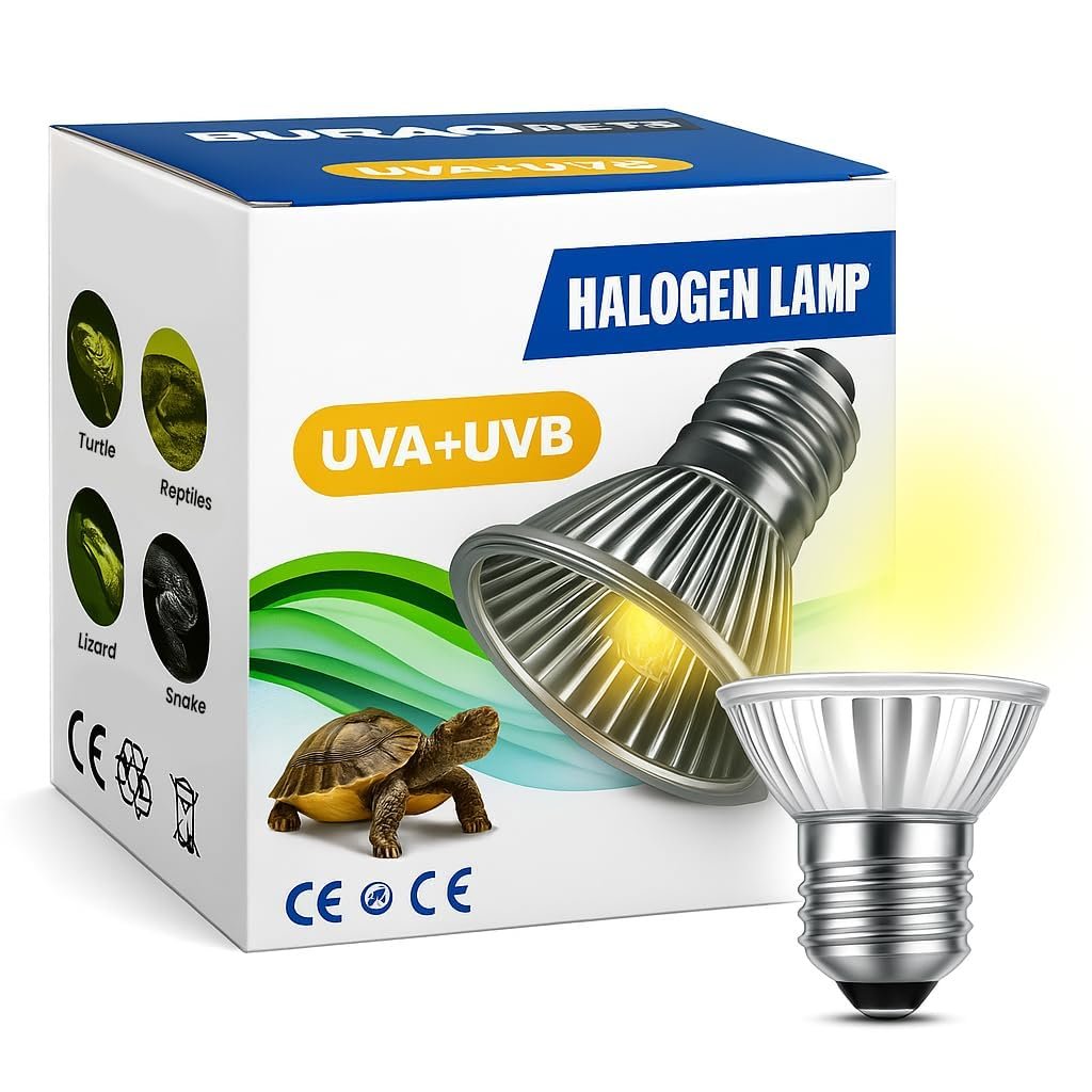 Pets Reptile Turtle UVB Ultraviolet Basking Heat Light Bulb Combo Pack (Set of 1 UV Bulbs, 50 Watt E27)
