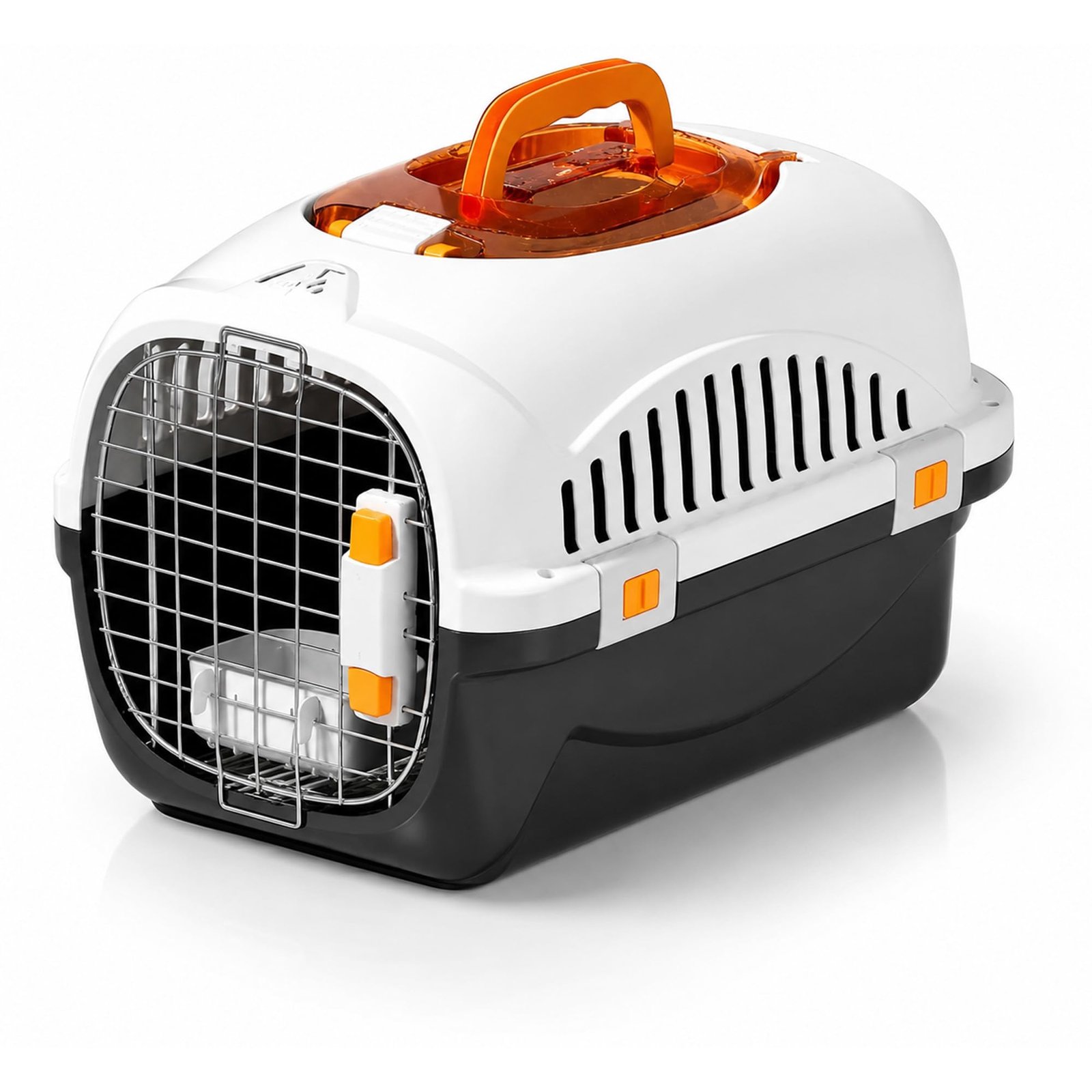 Petverse Pet Carrier for Cats & Small Dogs | Hard-Sided Pet Travel Crate with Wire Door, Ventilated Side Panels & Top Handle