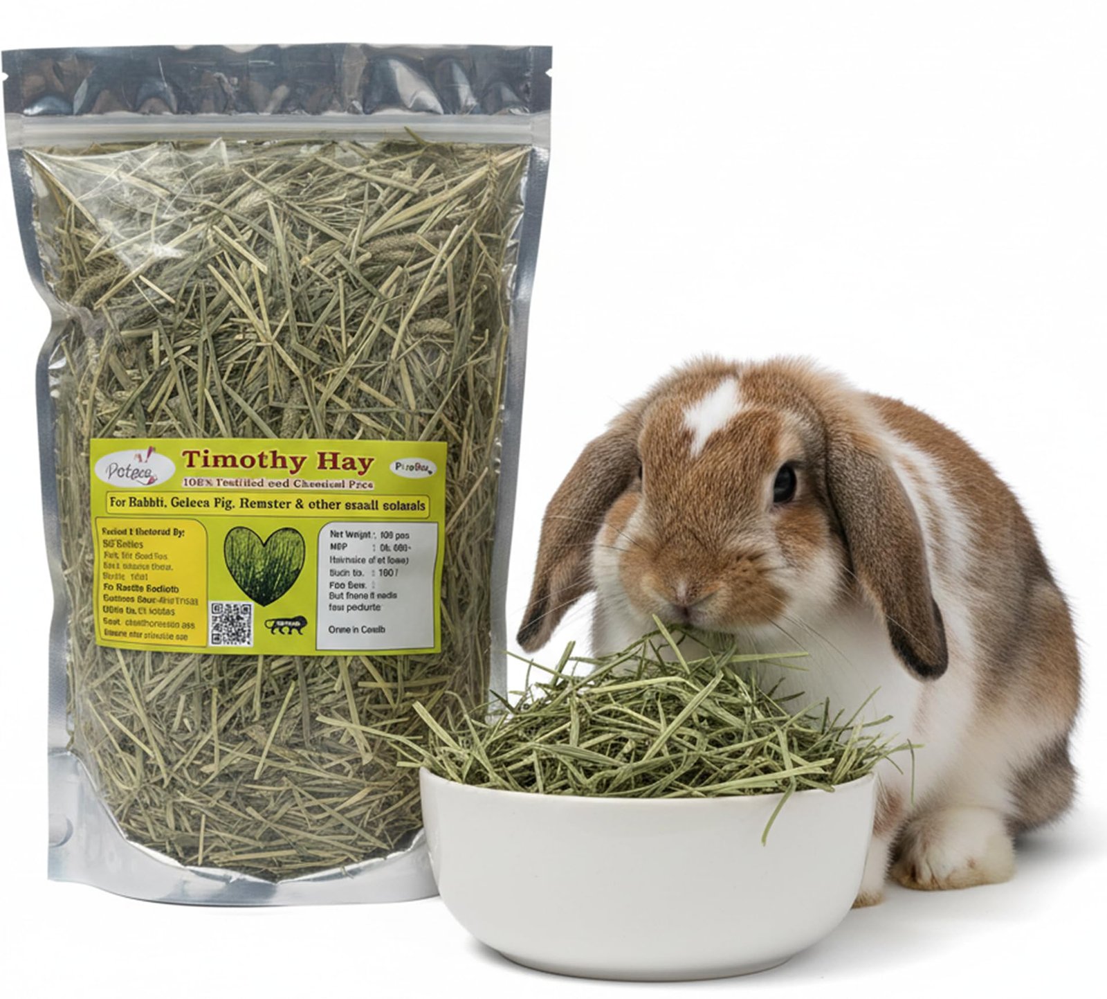 PETZEE Timothy Hay Food For Rabbits, Guinea Pig, Hamsters And Other Small Animals (400 Gms), 1 Count