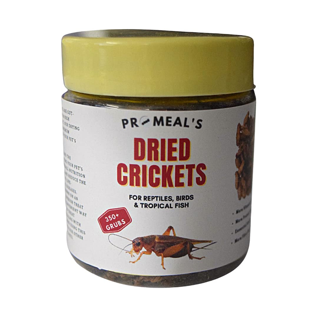 Promeal Dried Crickets - Treat Food for Aquarium Fishes Like Flowerhorn, Arowana, and Birds, Finches, Reptiles, Monkeys & Oth