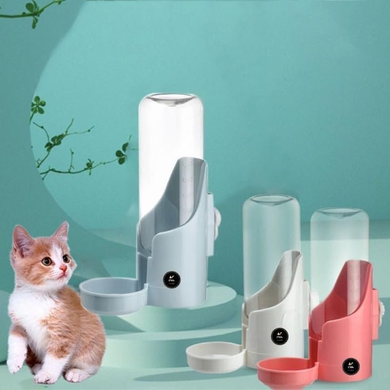 PSK PET MART 17oz Rabbit Water Bottle, Pet Cage Suspended Water Dispenser, Hanging Automatic Small Pet Water Bowl for Bunny C