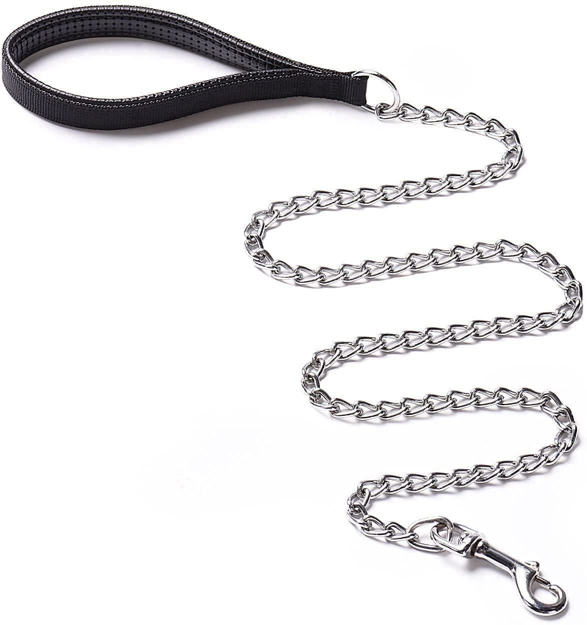 PSK PET MART Heavy Duty Dog Leash, Metal Dog Leash Dog Chain with Padded Handle for Large & Medium Size Dog Multi-Colored