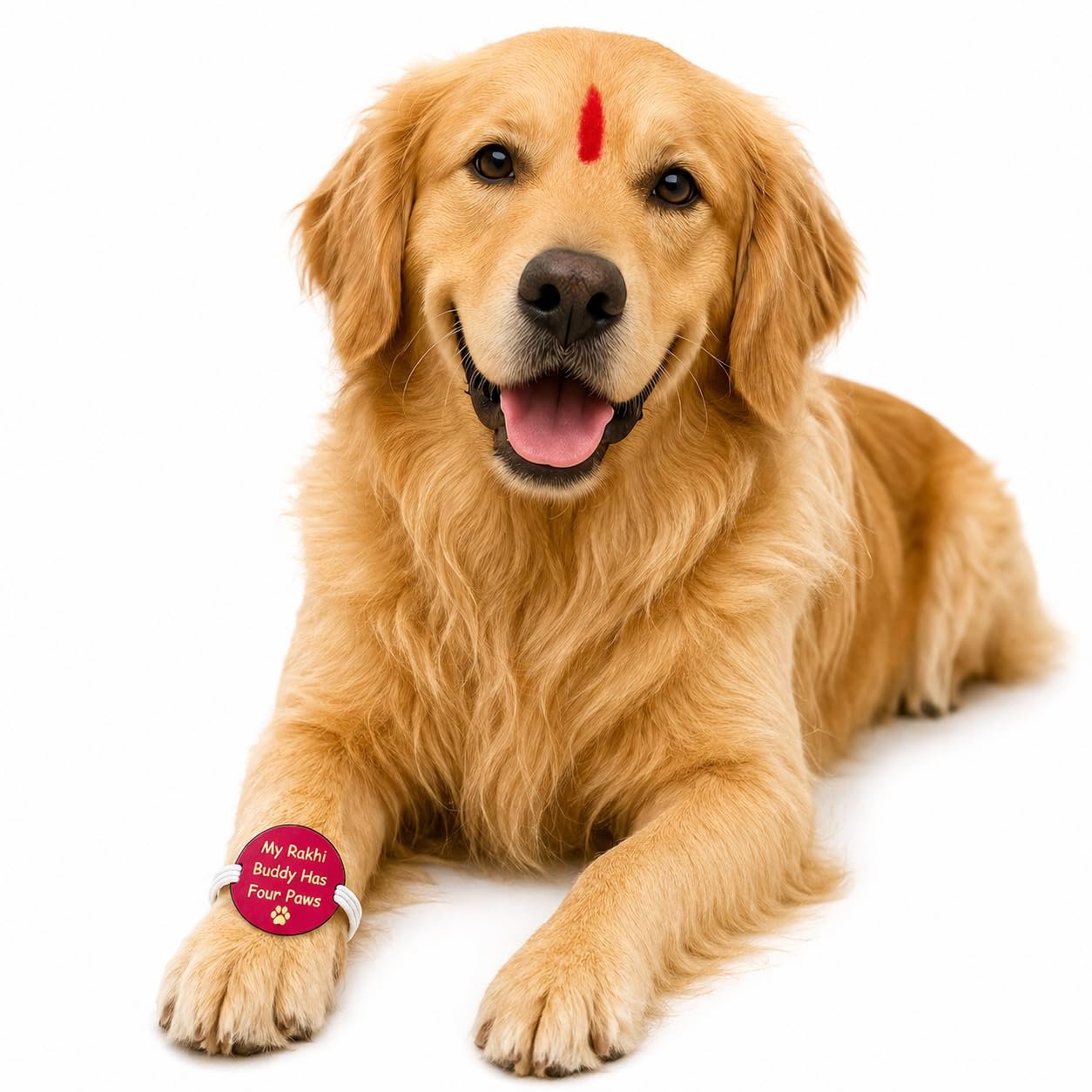 Pupmeo Dog Rakhi – Traditional Festive Rakhi for Dogs | Adjustable Soft & Comfortable | Lightweight & Reusable (Color May Var