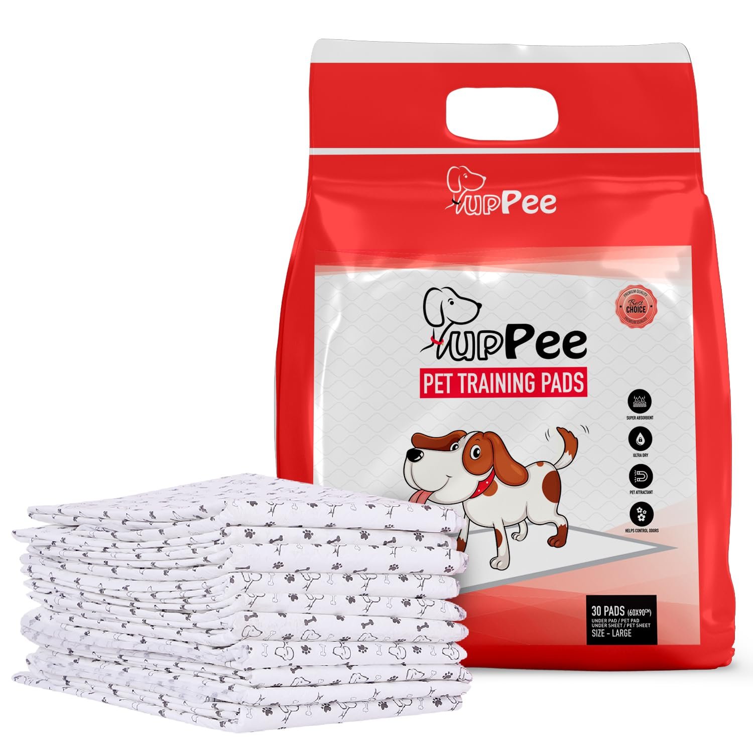 PUPPEE Training Pads With Super Absorbent | Waterproof | 4 Layered Leak Proof | POOP Training Pads | Potty Pads | Pet & Puppy