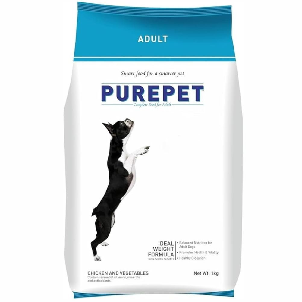 Purepet Adult Dry Dog Food 1kg | Chicken & Vegetable Flavour | Promotes Health & Vitality | Immune Support | Healthy Digestio