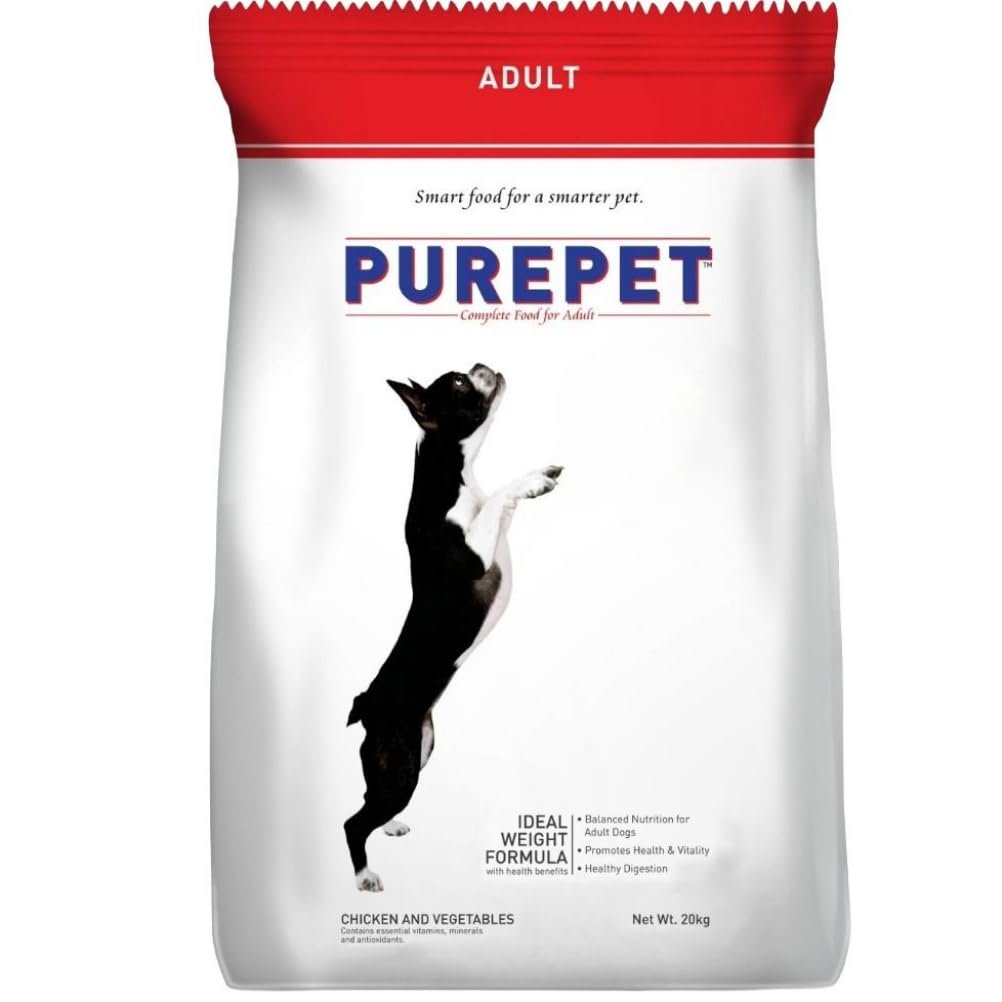 Purepet Adult Dry Dog Food 20kg | Chicken & Vegetable Flavour | Promotes Health & Vitality | Balanced Nutrition | Supports Di