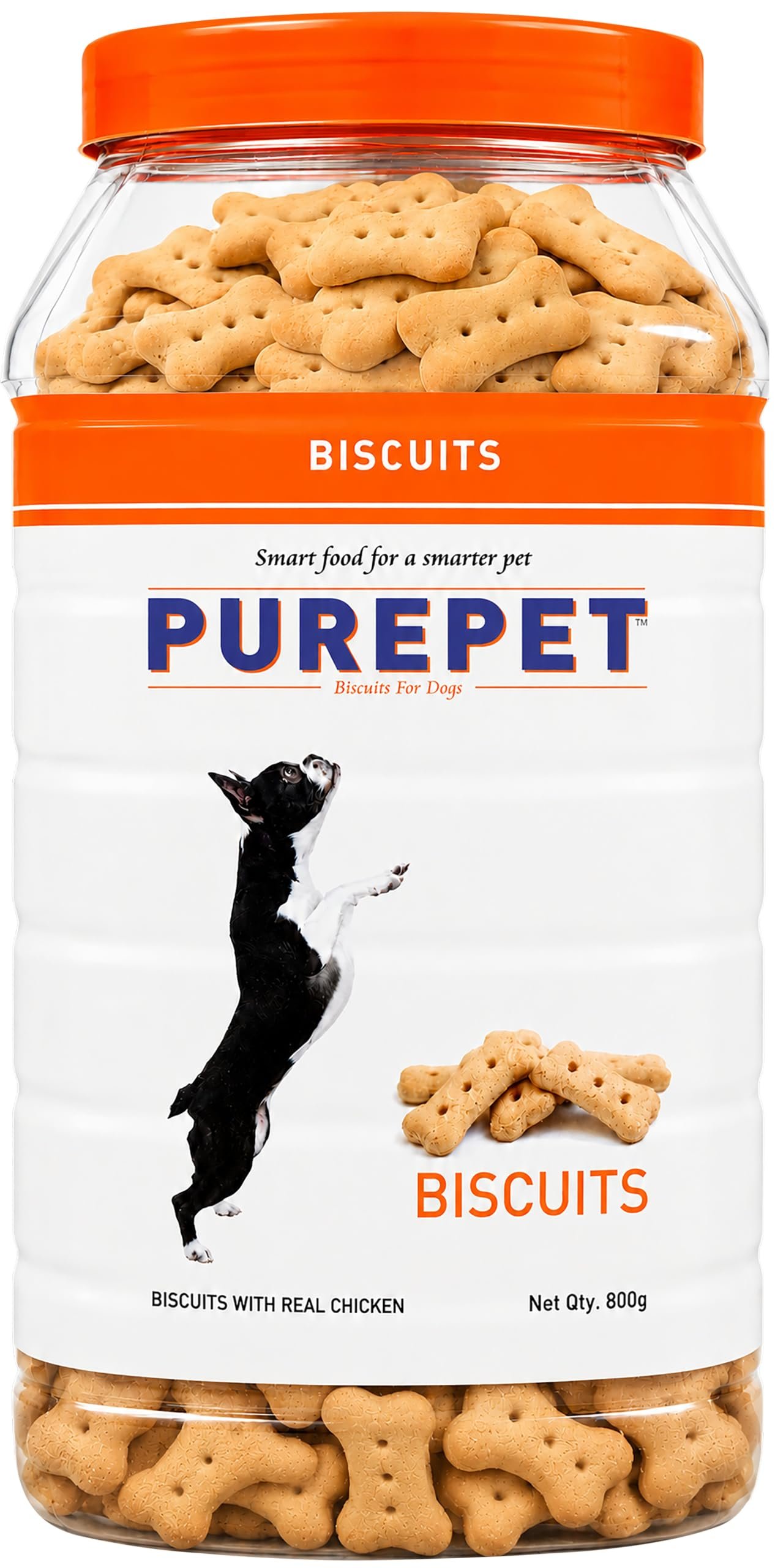Purepet Dog Treats Biscuits for All Life Stages 800g Pack | Real Chicken Flavour | Active Behaviour | Oral Health |Training a