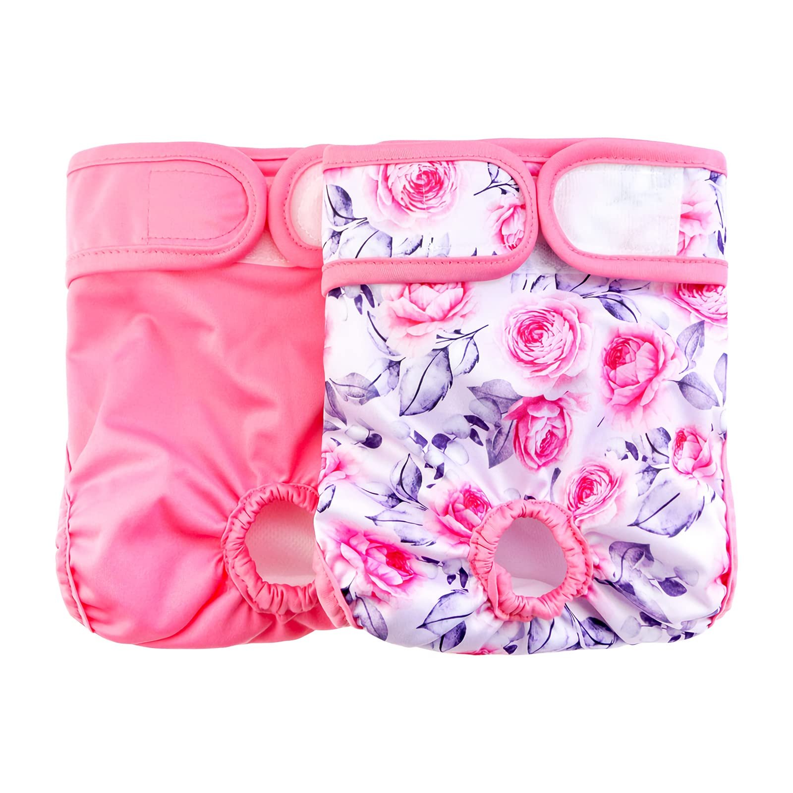 Qpets® Diaper for Dogs Female, 2 Pack Pet Use Soft Reusable Female Dog Diapers, 120ml Water Absorbption Comfort Reusable Dogg