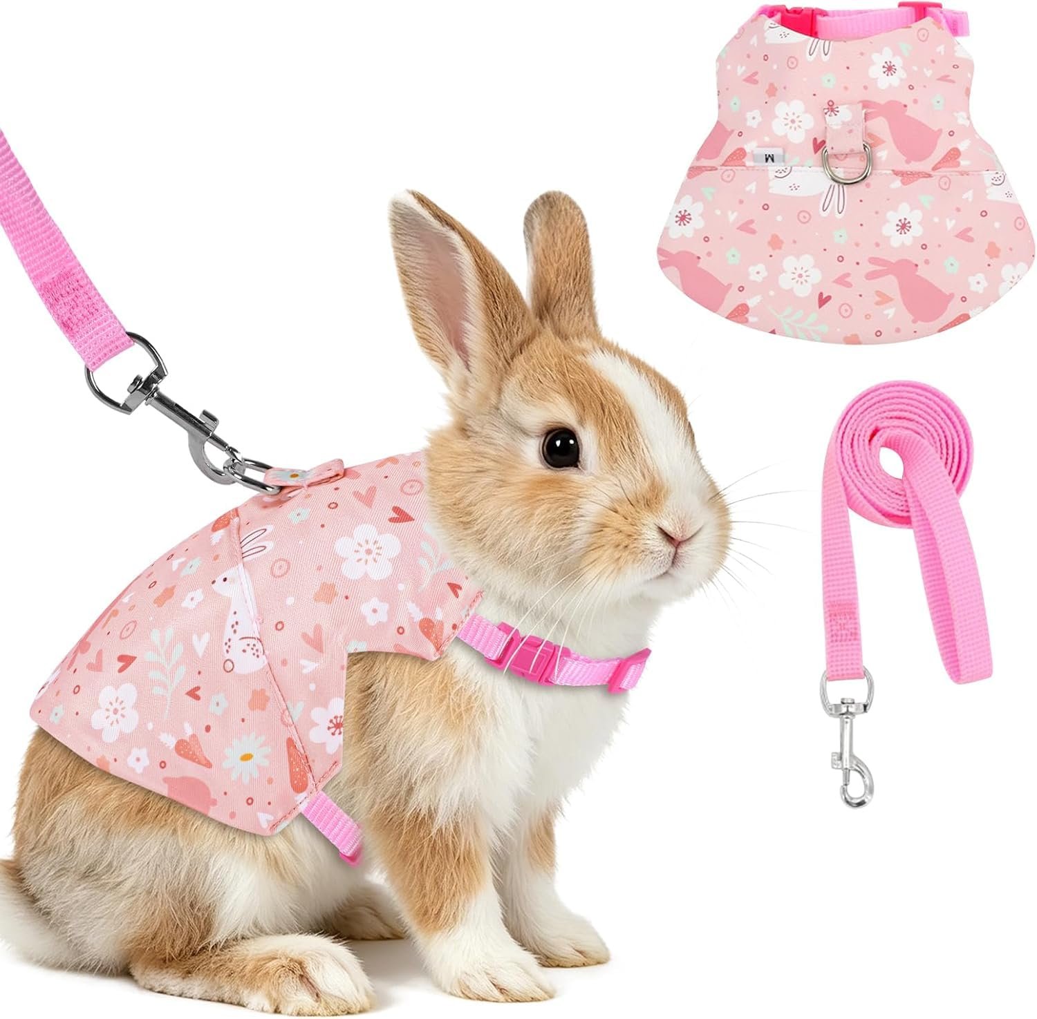 Rabbit Clothes, Rabbit Accessories, Daily Community Walks and Park Adventures, Vest Style Harness and Set for Small Pets, Med