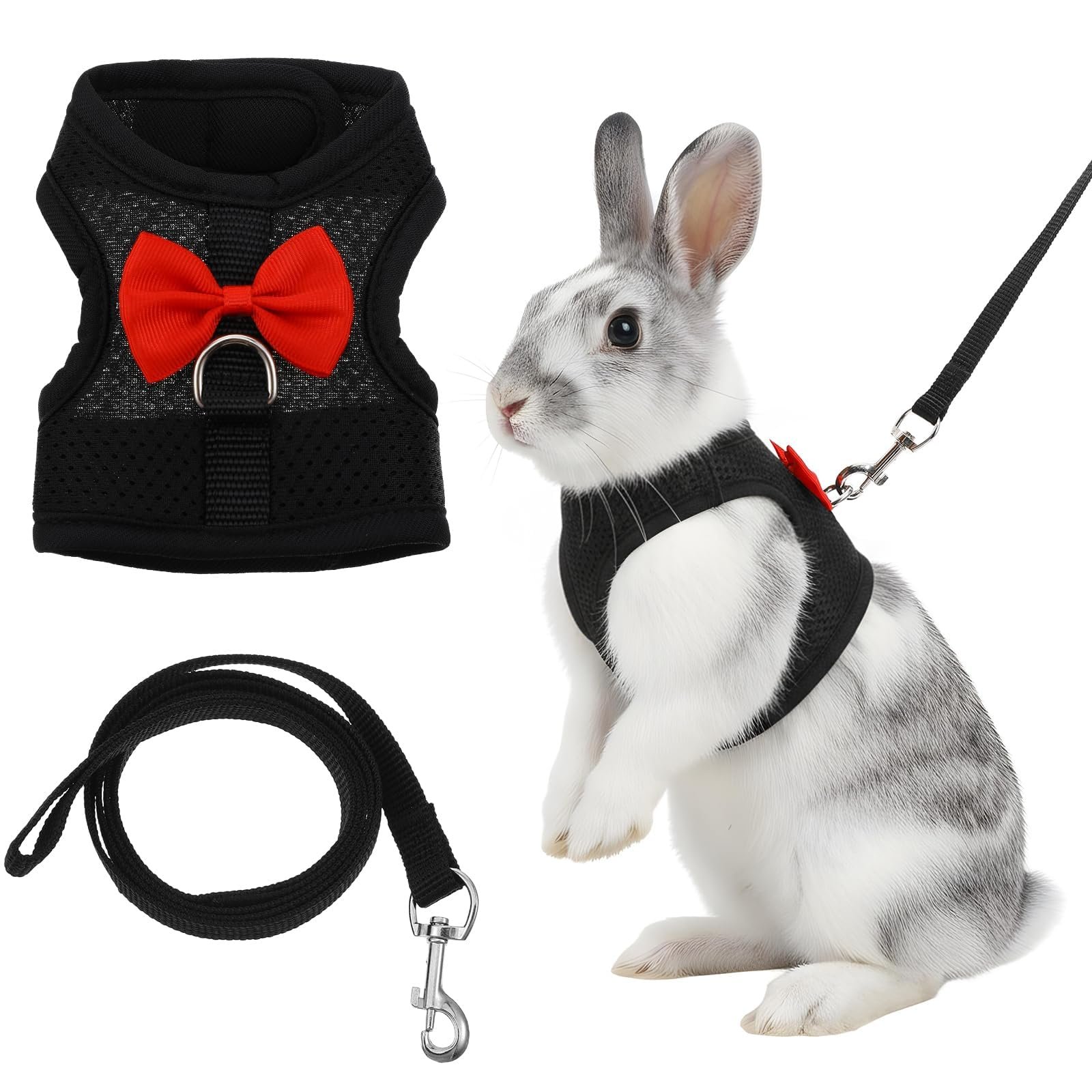 Rabbit Clothes, Rabbit Accessories, Daily Community Walks and Park Adventures, Vest Style Harness and Leash Set for Small Pet