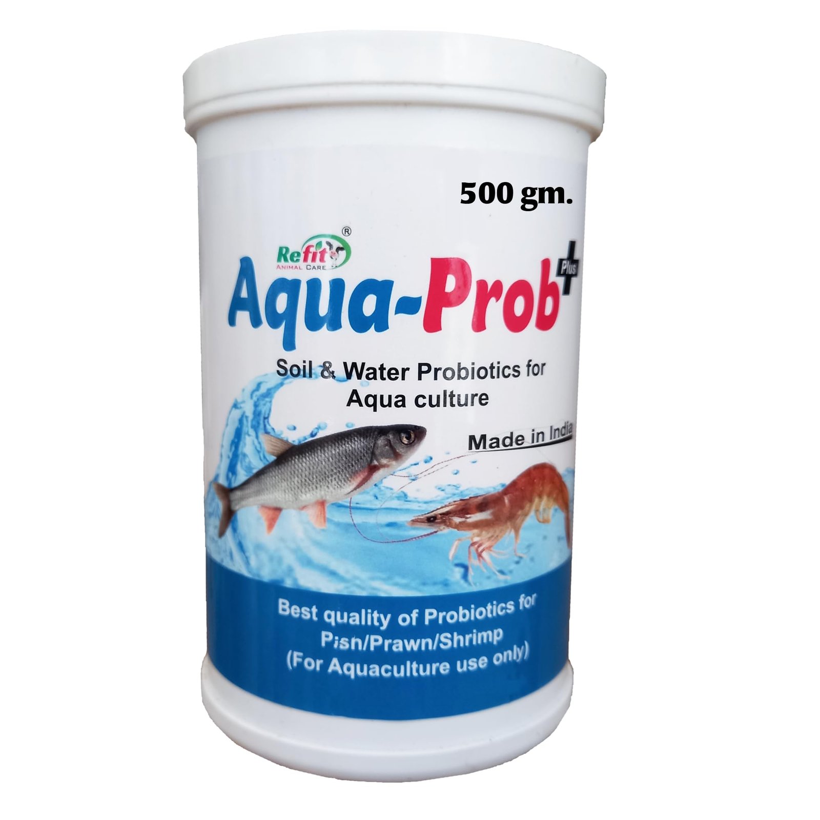 REFIT ANIMAL CARE Biofloc Probiotics for Fish, Shrimp, Prawns and Aquaculture Farming, 500 Gram, Aqua Prob+