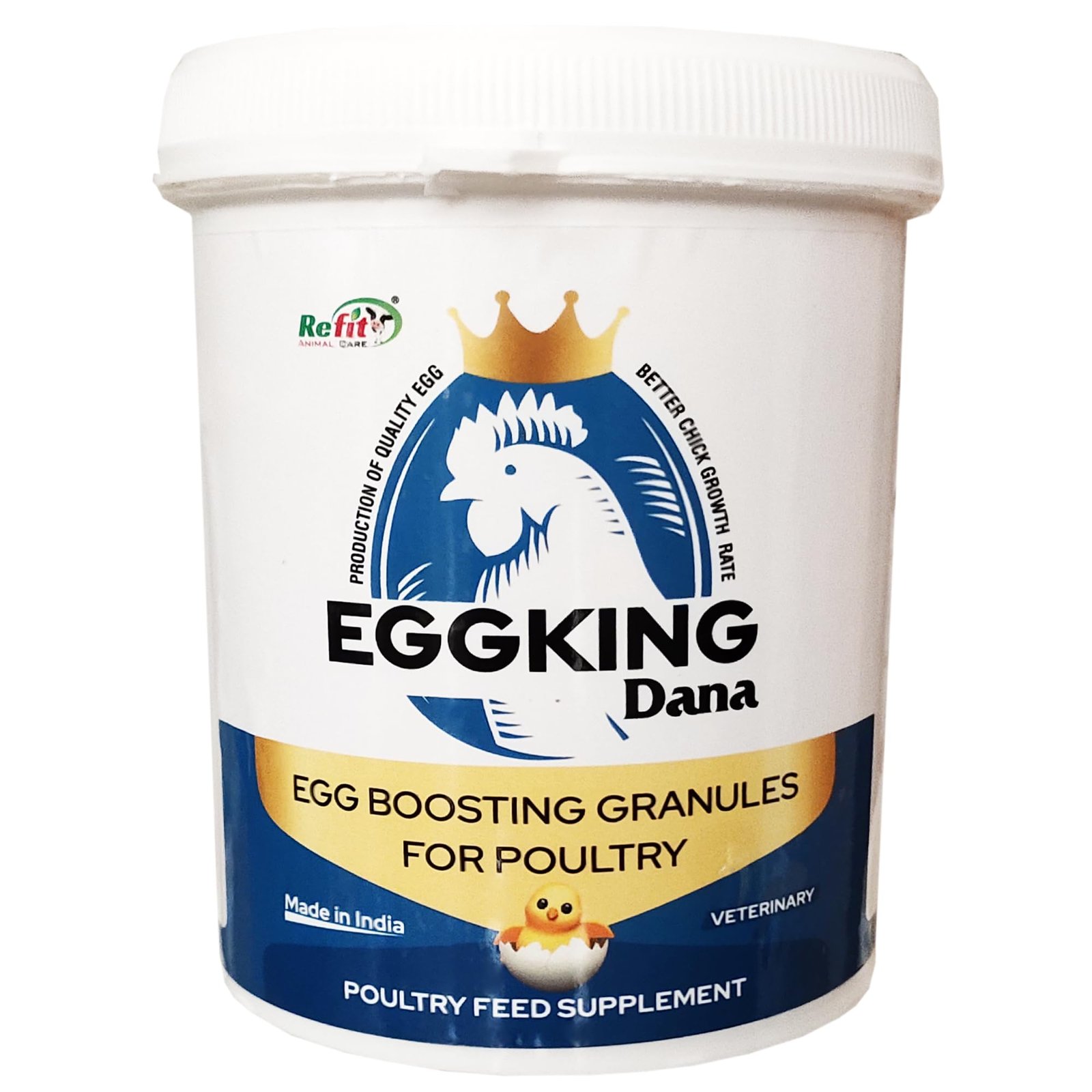 REFIT ANIMAL CARE Egg Boosting Calcium Granules for Poultry Feed for Chicken, Chicks, Birds and Broilers, 1 Kg, EggKing Dana