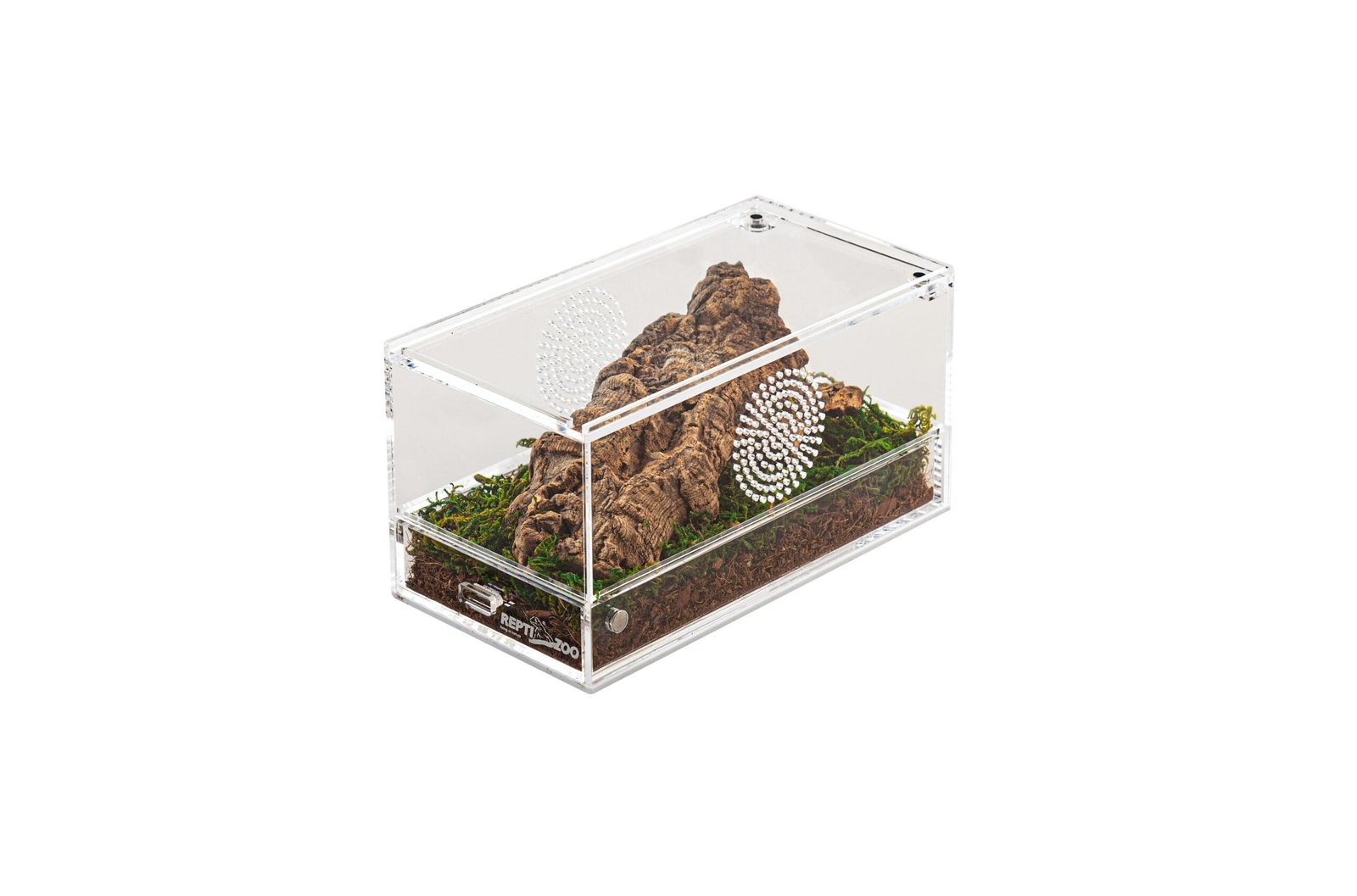 REPTI Zoo Magnetic Acrylic Reptile Terrarium with Removable Tray | Transparent Micro Habitat | Magnetic Sliding Door | Breedi
