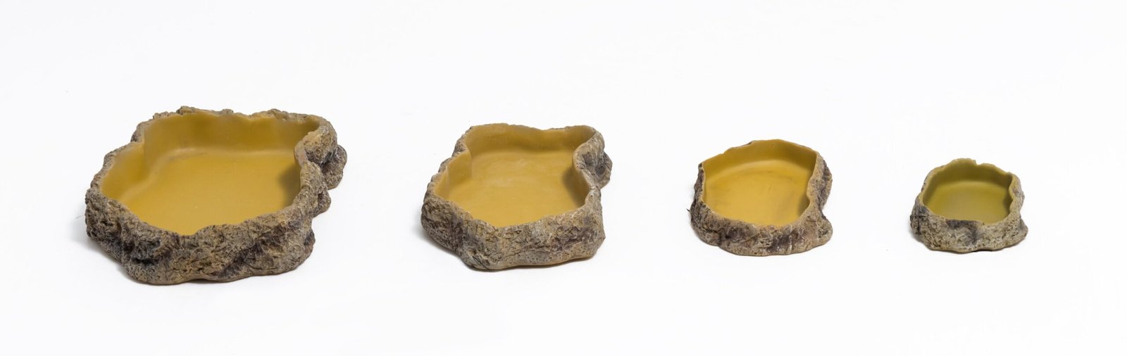 REPTIZOO Reptile Food & Water Dish (13.5×19.2×4 cm) | Natural Resin Feeding Bowl for Terrariums, Snakes, Lizards & Amphibians