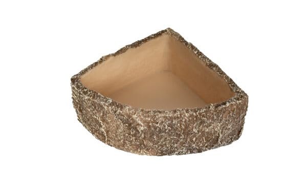REPTIZOO Snake Water Dish Corner | Space-Saving Resin Food & Water Bowl for Reptiles, Snakes, Lizards & Terrariums
