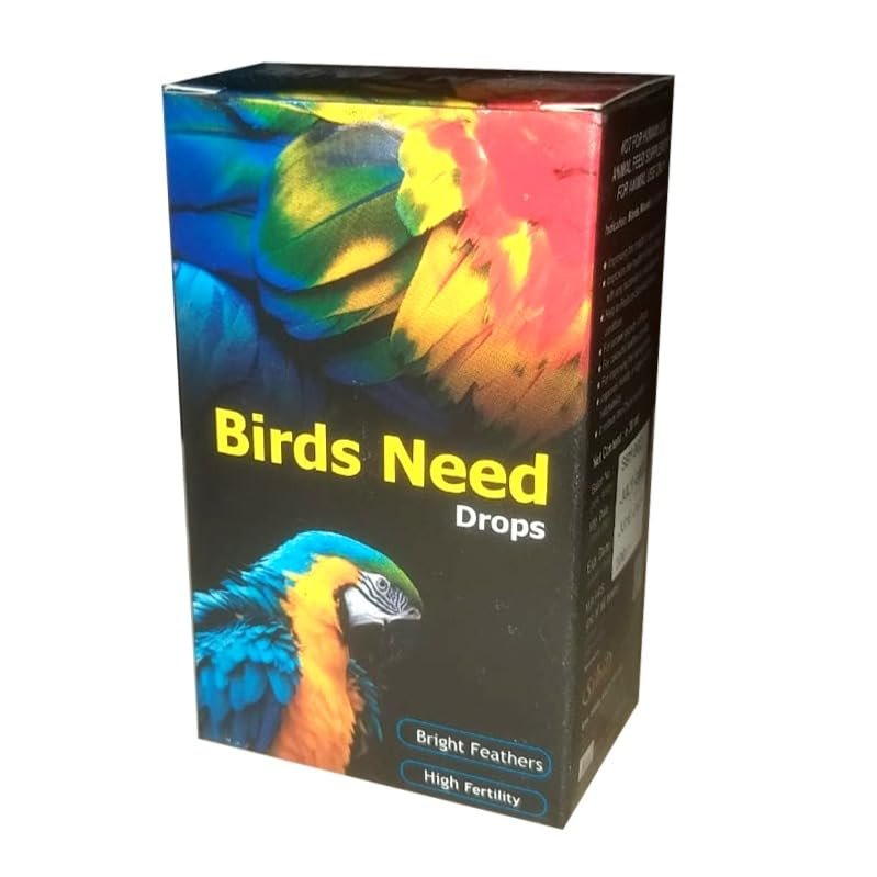 ROTZ Birds Need Drops Multivitamin Supplements for Birds (Bright Feathers) (High Fertility) 30ml Pack of 2 for Parrots, Macaw