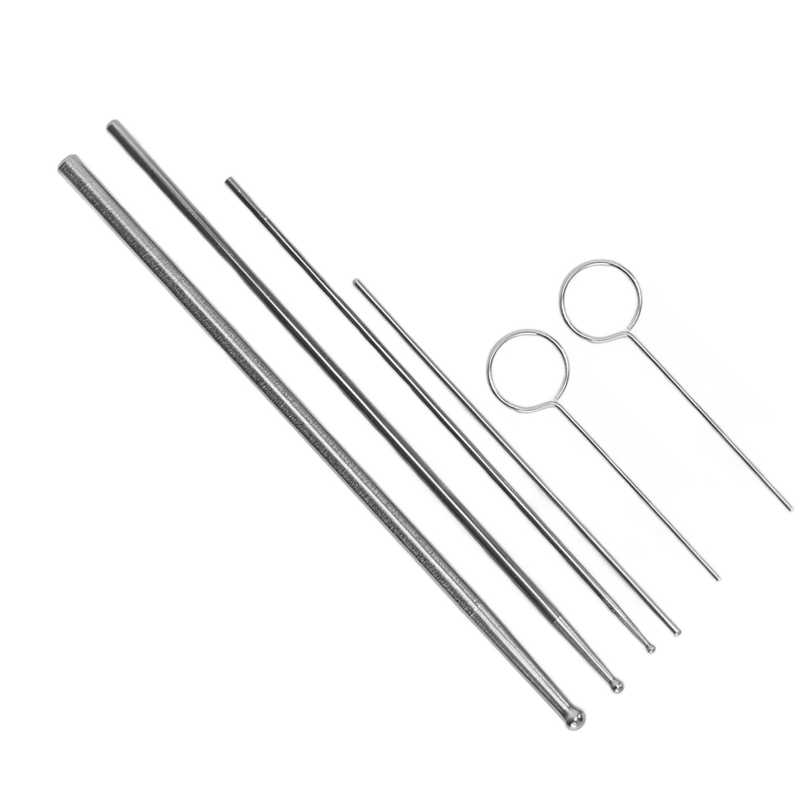 Round Head Reptile Probe, Anti Allergic Snake Probe Kit Stainless Steel 5 Sizes Smooth for Snake Sexing Probe