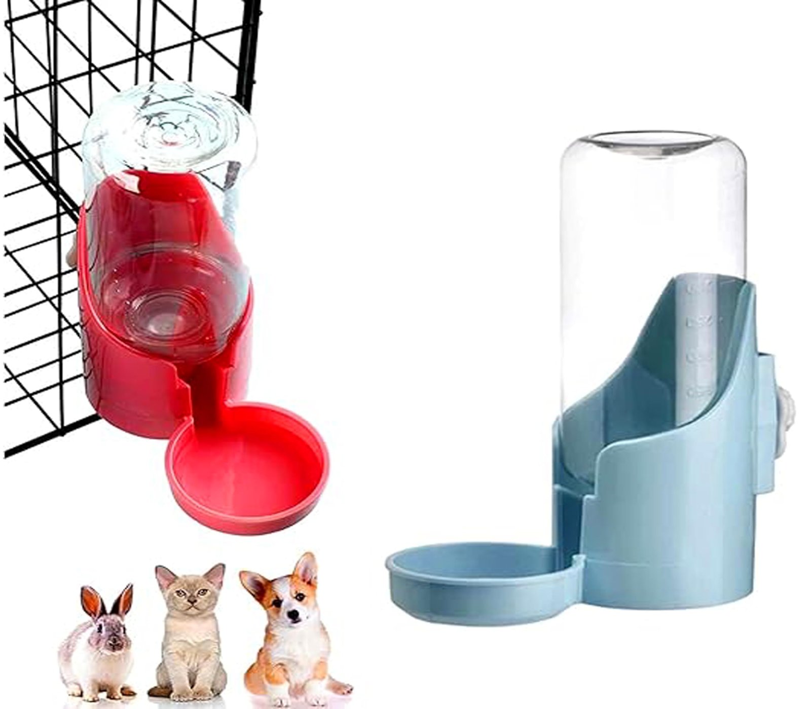 RvPaws 400ML Small Pet Auto Water Dispenser, Rabbit auto Water Dispenser Water Bowl for Cage, Small Aniaml Food Dish for Rabb