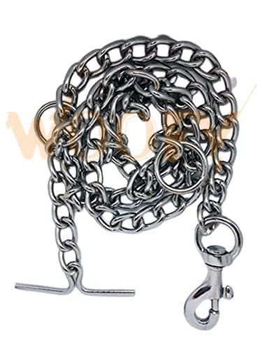 RvPaws 60 Inch Stainless Steel Heavy Duty Long Leash Chain for All Breed Dogs | Silver - 6 MM XX-Large Chain