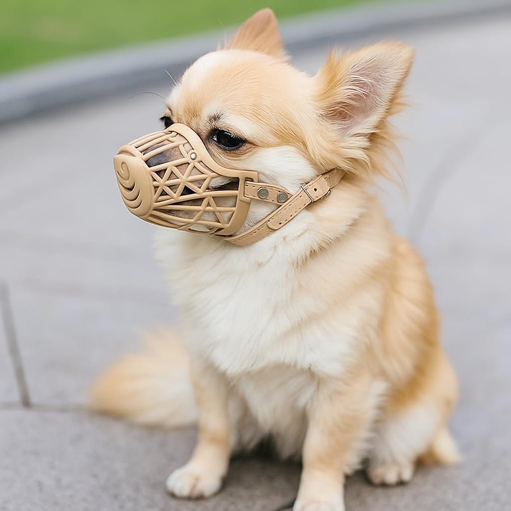 RvPaws Dog Mouth Cover Muzzle/Bite Guard with Adjustable Strap Size (Small No-3)