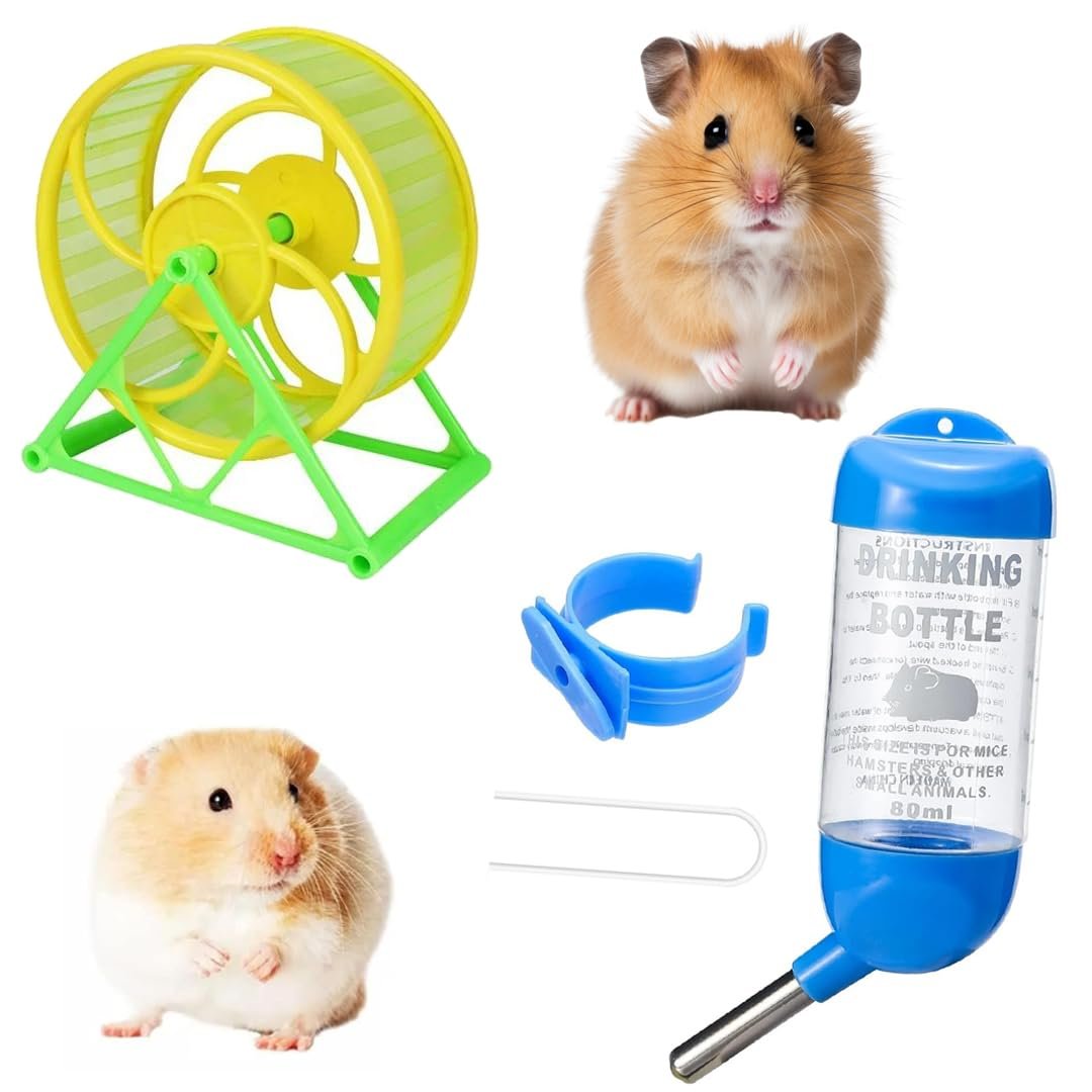 Sage Square Hamster Bottle 80ml, Leak-Proof Water Dispenser for Small Pets, Pet Hydration Solution, Leak-Proof Bottle + 12.5