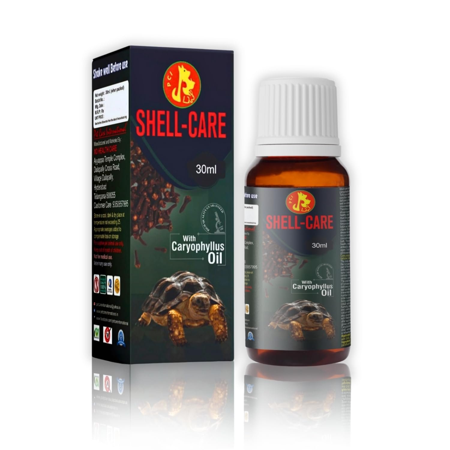 Sage Square Pet Care International Shell Care | Nourishes & Protect Turtle & Tortoise Shell | Enhances Strength, Gloss & Hydr