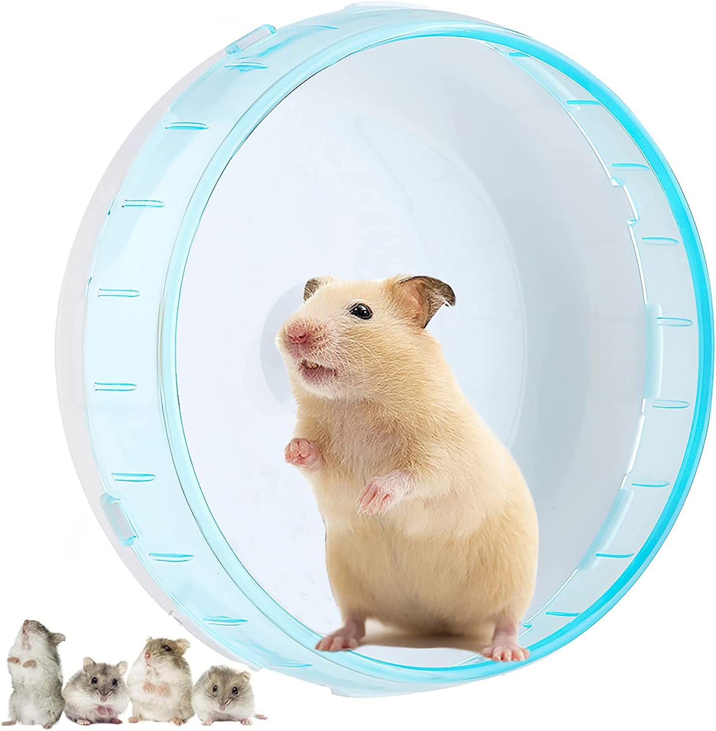 Sage Square Super-Silent Hamster Exercise Wheels - Quiet Spinner Hamster Running Wheels with Adjustable Stand for Hamsters Ge