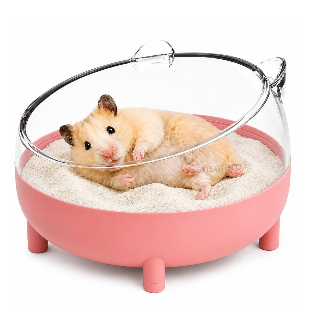 SANSEFERO Hamster Bath Tub Basin for Relaxing Bathing Box for Hamsters, Dwarf, Chinchillas, Mice & Gerbils Enhance Hygiene Sp