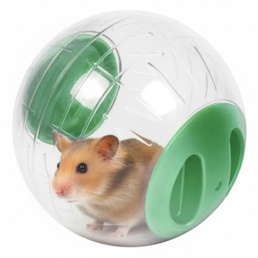 SANSEFERO Hamster Toy for Cage Swing for Small Pets Cage Toy Accessories (16 Cm Crystal Ball)
