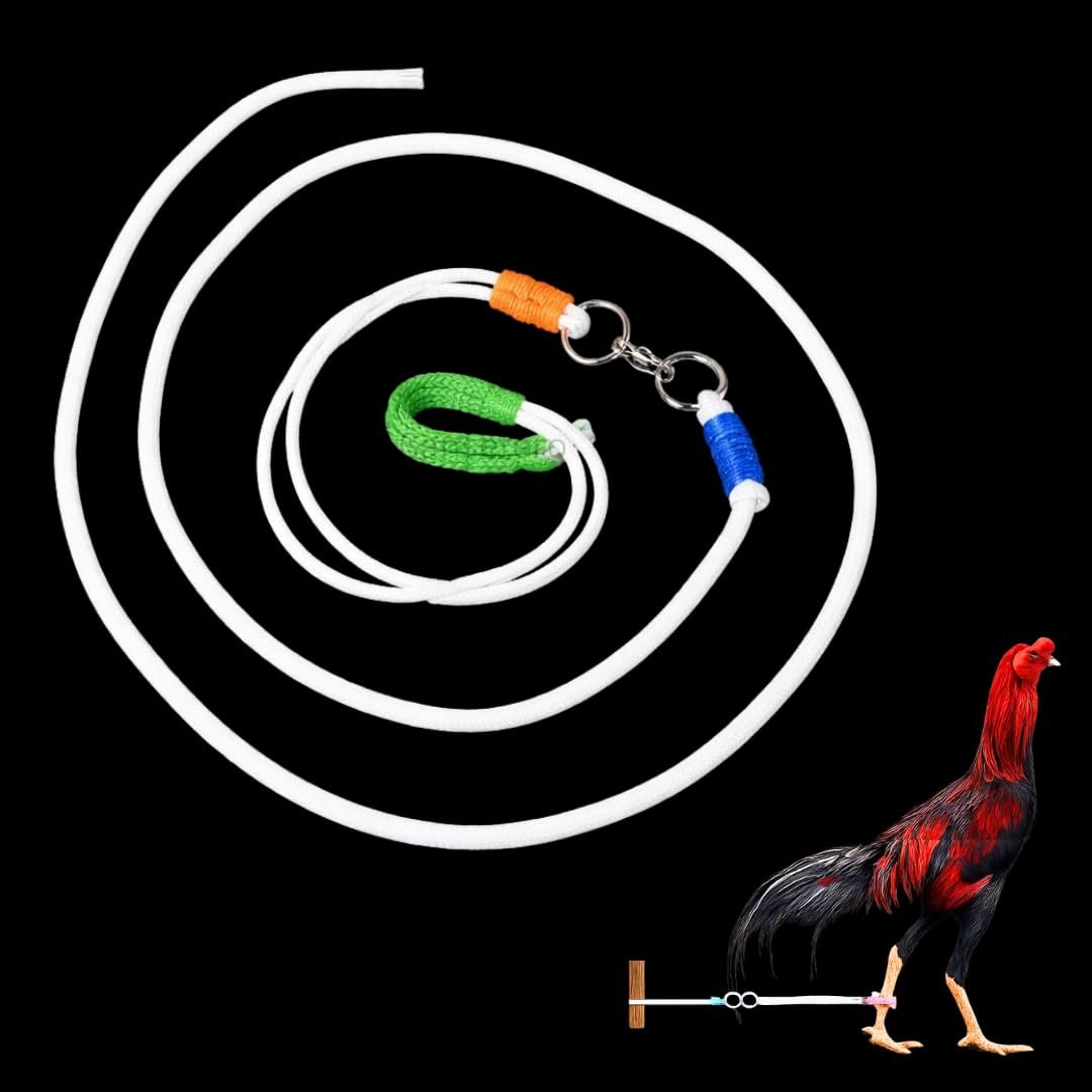 SANSEFERO Rooster Leg Rope Leash for Poultry Murgee, Hen, Chicken, Aseel & Paalan Murga Rassee Birds Strap Fighting Rooster L