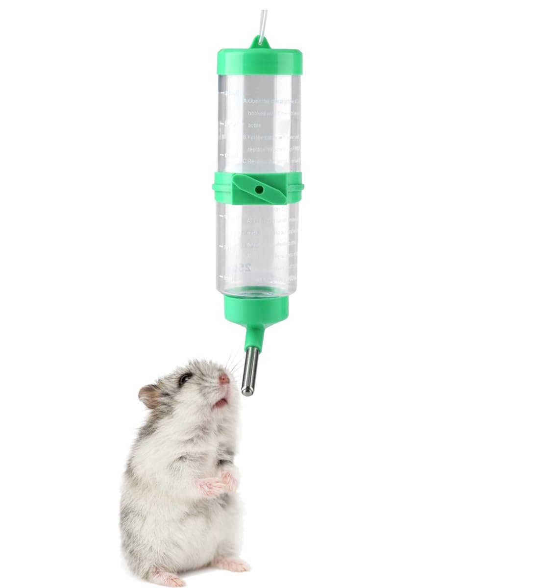 Scroll Store Water Bottle Feeder for Hamsters, Guinea Pigs, Mice & Rabbits | Leak-Proof, Easy-Mount | Random Color (Multicolo