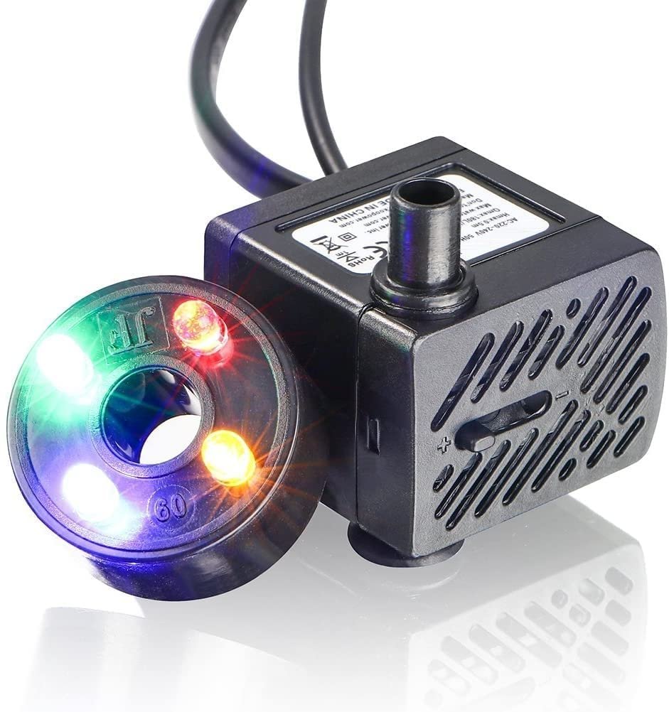 Sentrox® Mini Submersible Fountain Aquarium Pond Spare Replacement Water Pump with LED light | Mini Water Fountain Pump for F