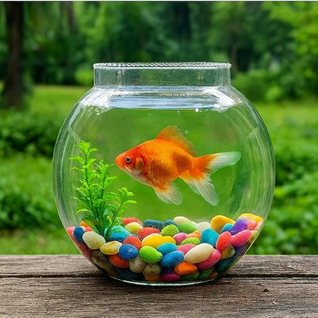 SHOBHANA ENTERPRISES Crystal Clear Glass Fish or Terrarium Round Bowl (12 inches)