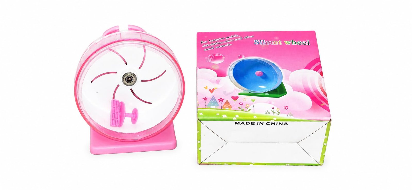 Silent Hamster Exercise Wheel 14 cm (5.5 Inch) with Stand & Cage Attachment | 360° Smooth & Noise-Free Running Wheel | Pet Ex