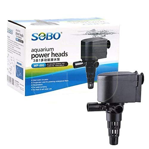 Sobo WP-880 Aquarium Submersible Pump [ AC 220-240V 50/60Hz 15W H.MAX:1M F.MAX:800L/HR ] - Central Fish Aquarium
