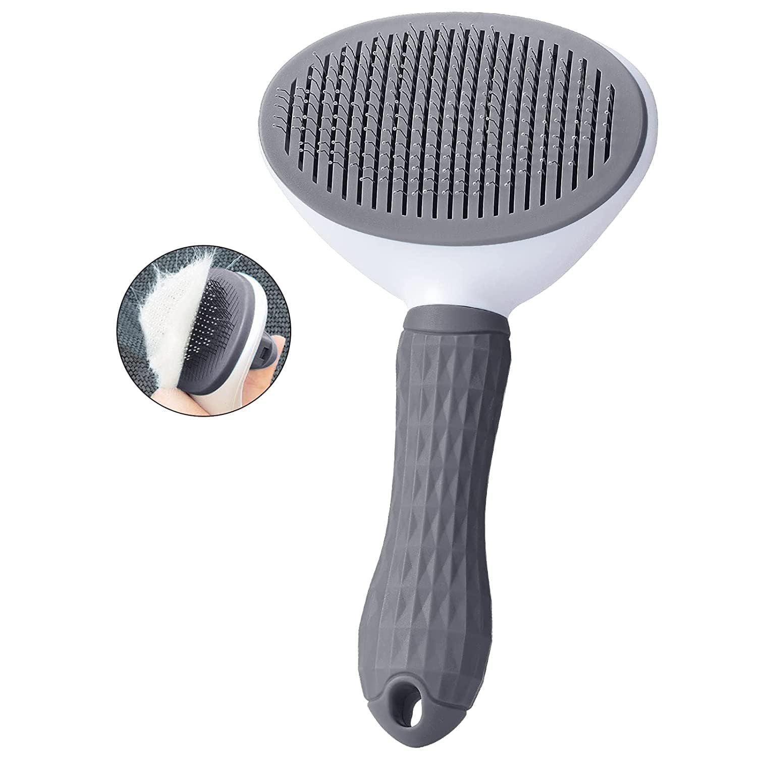Soft Grooming Pet Comb for Cats, Dogs & Rabbits – Self-Cleaning Slicker Brush for Shedding, Removing Mats, Tangles & Loose Ha