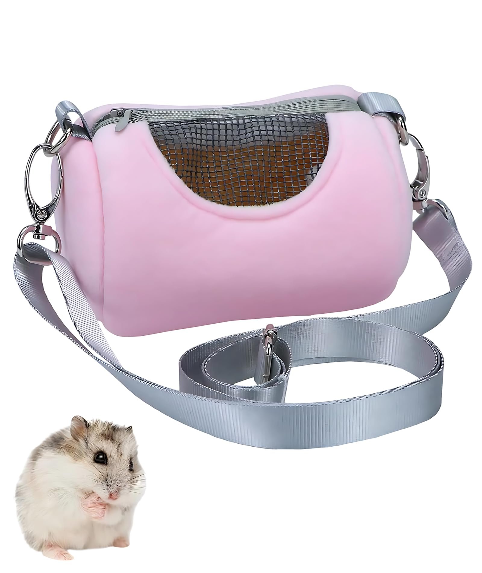 Sugar Glider Cage, Pink Hamster Portable Carrier Bag for Small Pets, Travel-Friendly Pet Carrier for Daily Commute, Air Trave