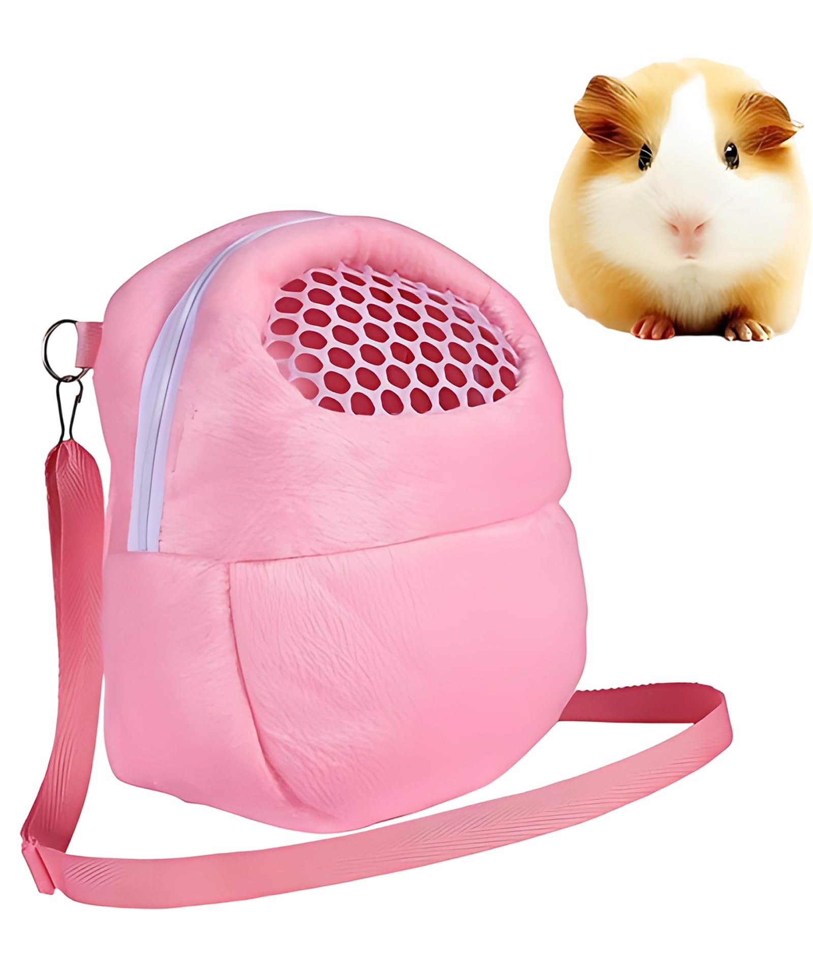 Sugar Glider Cage, Pink Hamster Portable Carrier Bag for Small Pets, Travel-Friendly Pet Carrier for Daily Commute, Vet Visit
