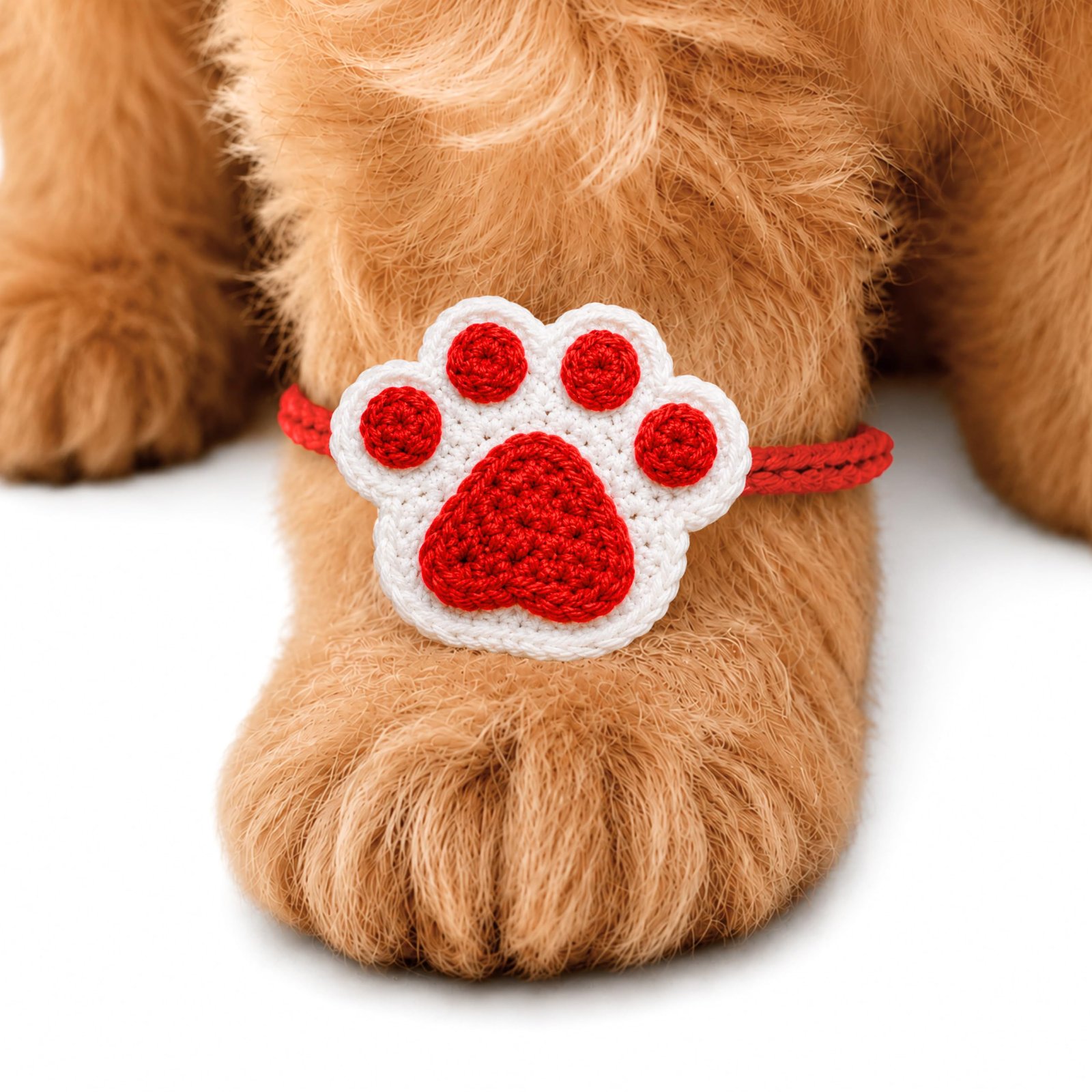 Taily Tails Handmade Crochet Rakhi for Dogs | Soft Paw Design Pet Rakhi | Adjustable Comfortable Thread | Raksha Bandhan Gift