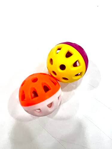 Taiyo Pluss Discovery® Birds Playing Bell Ball for All Small Birds Toy for Parakeet, Cockatiel, Parrots etc..(Pack of 2)(Colo