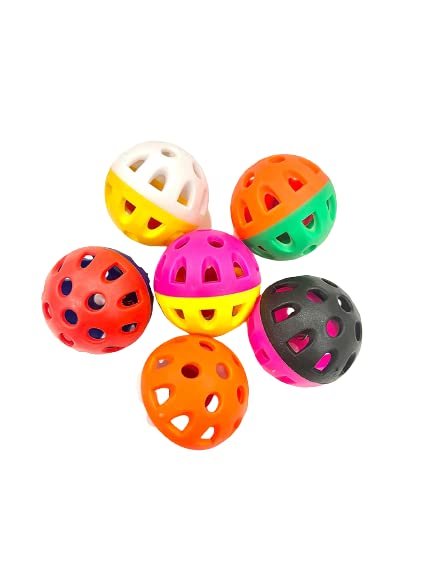 Taiyo Pluss Discovery® Birds Playing Bell Ball for All Small Birds Toy for Parakeet, Cockatiel, Parrots etc.(Pack of 5) (Colo