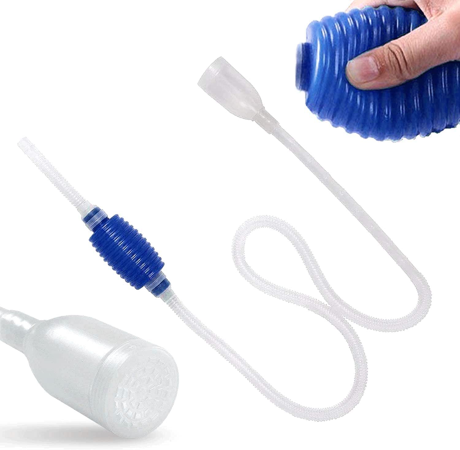 TED Tabbies Aquarium Fish Tank Siphon Vacuum Water Pump Gravel Cleaner (White) (1.7 Meter)