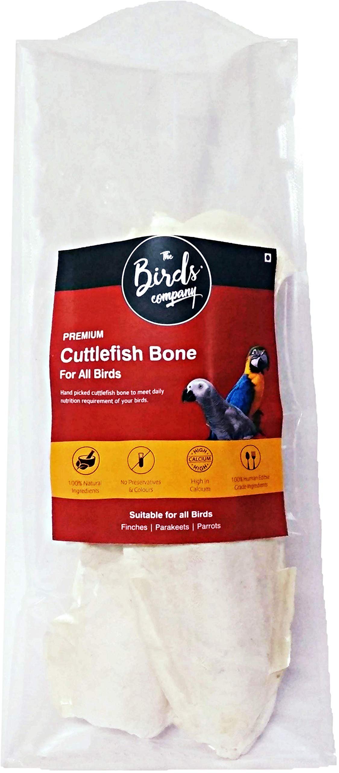 The Pets Company Natural Cuttlefish Bone for Birds | High Calcium Supplement | for Finches, Budgies, Cockatiels, Lovebirds, C