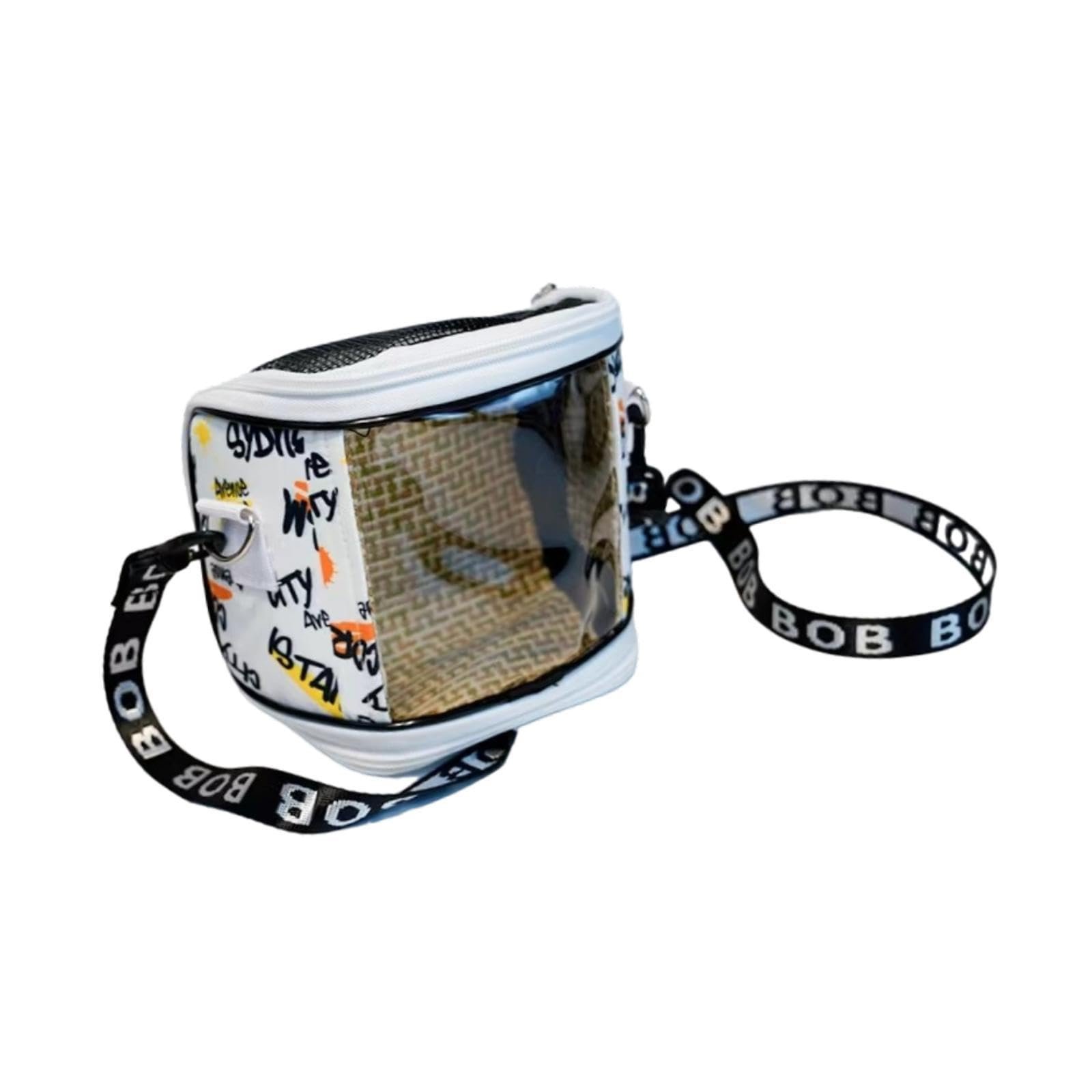 The Style Sutra Bird Carrier Bag Clear Small Animal Travel Bag for Picnic Outdoor Use Hiking Graffit