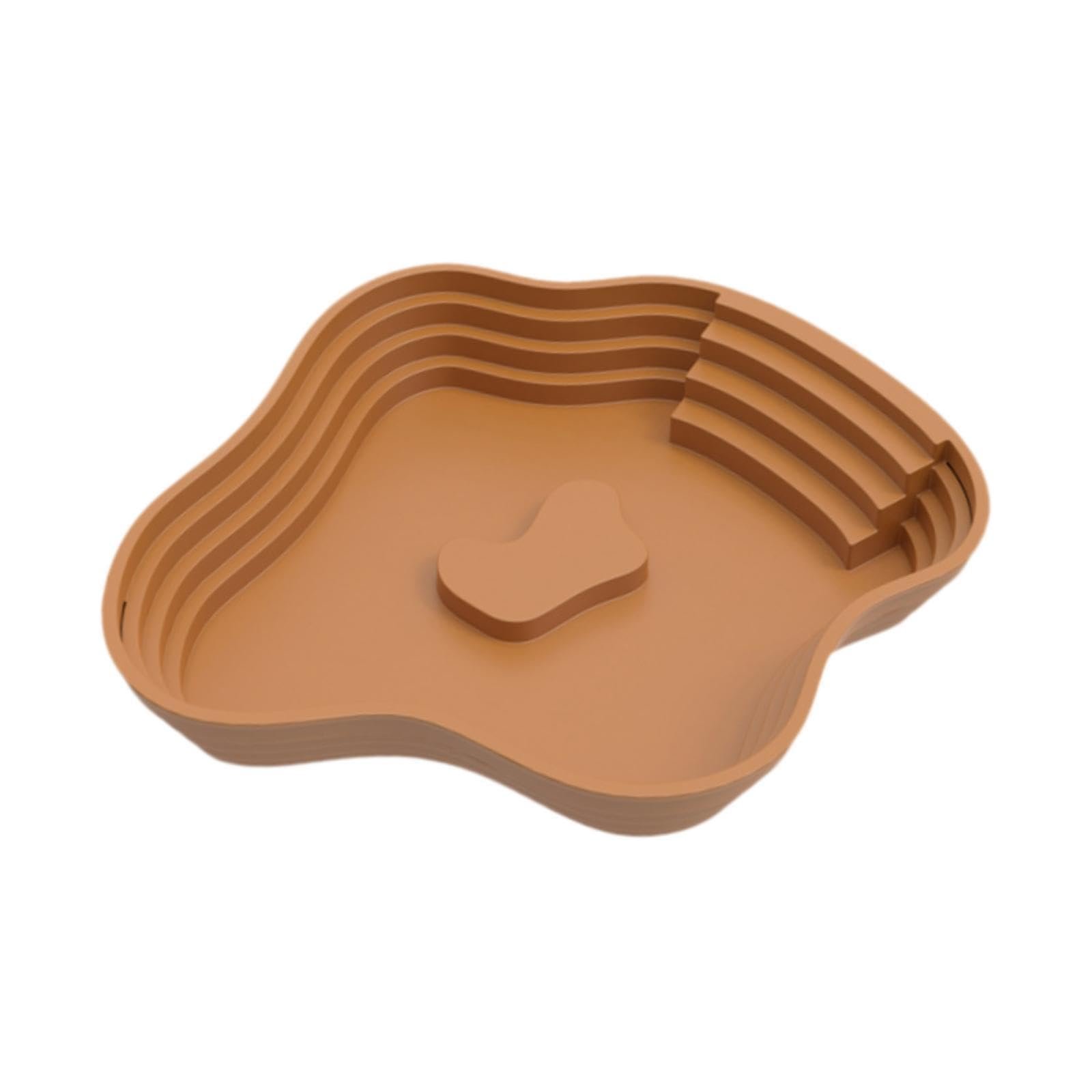 The Style Sutra Reptile Bathing Pool with Ramp Tortoise Water Dish for Leopard Gecko Hamster Brown S|Pet Supplies | Reptile S